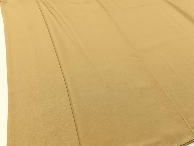 平和屋着物●上質な色無地　黄橡色　正絹　逸品　BAAU3804hj