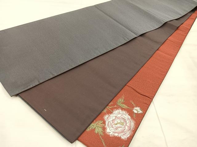 平和屋着物◎太鼓柄袋帯 枝花文 正絹 逸品 BAAU4008mz