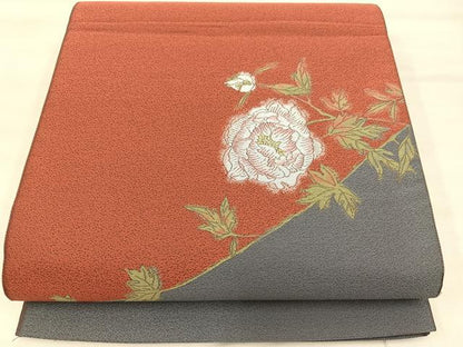 平和屋着物◎太鼓柄袋帯 枝花文 正絹 逸品 BAAU4008mz