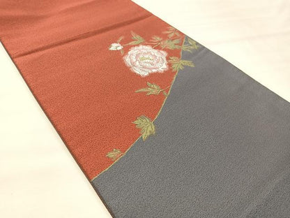 平和屋着物◎太鼓柄袋帯 枝花文 正絹 逸品 BAAU4008mz