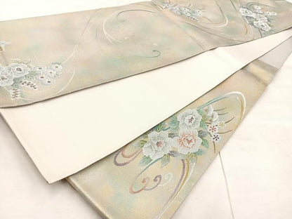 平和屋着物◎太鼓柄袋帯　花車文　金彩　引箔　正絹　逸品　BAAU4032mz