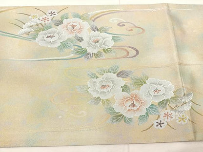 平和屋着物◎太鼓柄袋帯　花車文　金彩　引箔　正絹　逸品　BAAU4032mz
