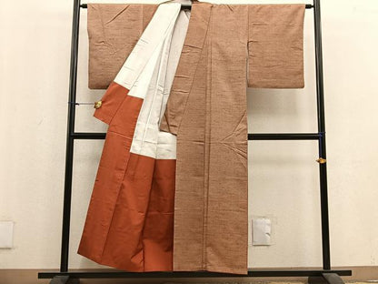 平和屋着物■上質な紬　霞文　正絹　逸品　BAAU4270mz