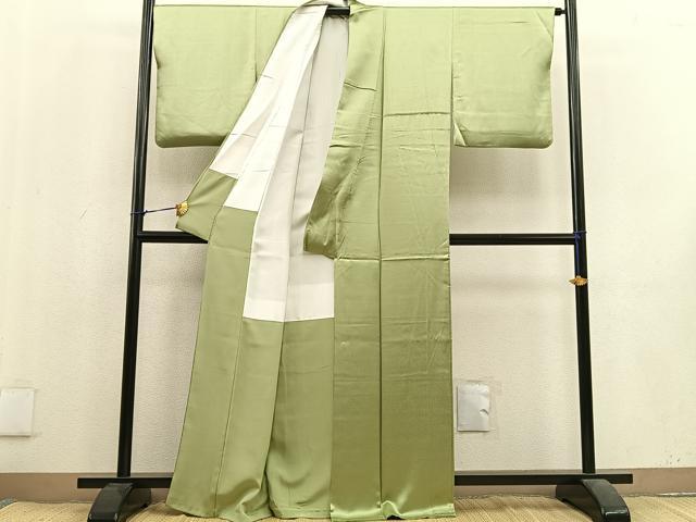 平和屋着物●上質な色無地 根岸色 正絹 逸品 BAAU4279mz