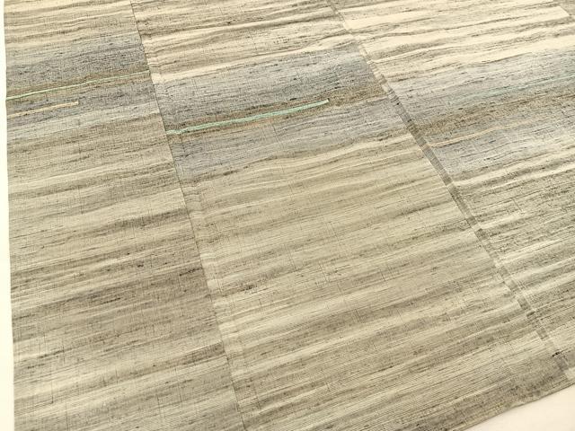 平和屋着物▽訪問着 単衣 紬地 横段文 正絹 逸品 BAAU4291mz