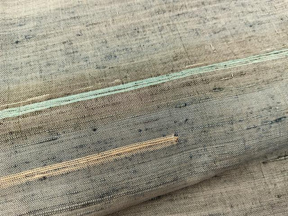 平和屋着物▽訪問着 単衣 紬地 横段文 正絹 逸品 BAAU4291mz