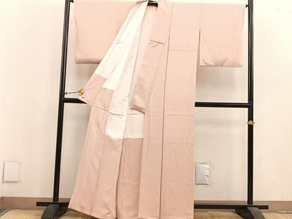 平和屋着物●上質な色無地　洒落柿色　三越扱い　正絹　逸品　BAAU4341mz
