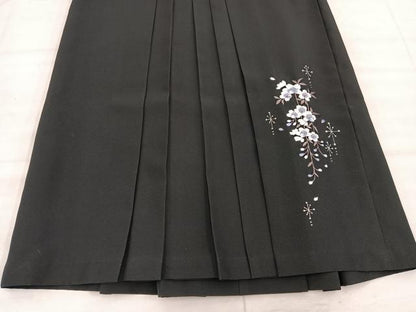 平和屋着物●女性　行灯袴　総刺繍　枝垂れ桜　ラインストーン　黒地　金糸　逸品　BAAU4357mz