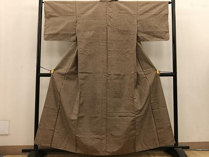 平和屋着物■上質な紬　幾何学文様　正絹　逸品　BAAU4403mz