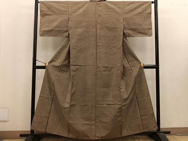 平和屋着物■上質な紬　幾何学文様　正絹　逸品　BAAU4403mz