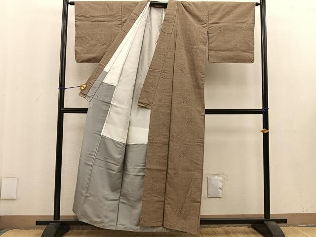 平和屋着物■上質な紬　幾何学文様　正絹　逸品　BAAU4403mz