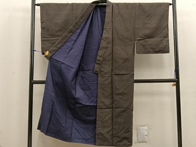 平和屋着物■男性　紬　縞　正絹　逸品　BAAU4435mz