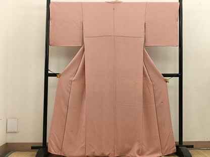 平和屋着物●上質な色無地　ときから茶色　正絹　逸品　BAAU4503mz