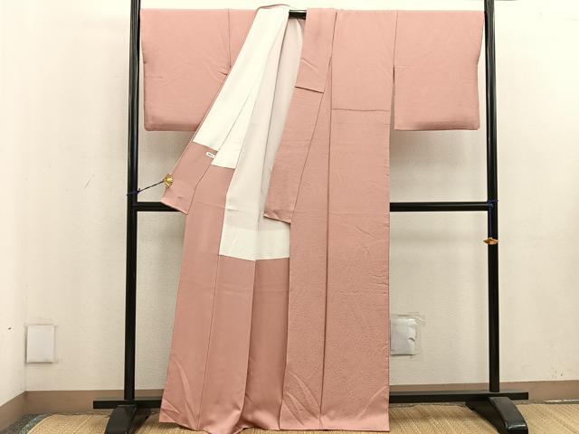 平和屋着物●上質な色無地　ときから茶色　正絹　逸品　BAAU4503mz