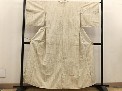 平和屋着物■上質な紬　幾何学文様　正絹　逸品　BAAU4517mz