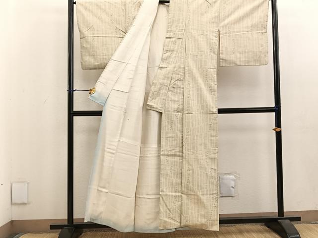 平和屋着物■上質な紬　幾何学文様　正絹　逸品　BAAU4517mz