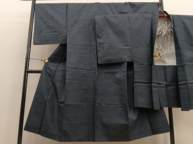 平和屋着物●男性 本場大島紬 アンサンブル 亀甲文様 羽裏：宝舟 正絹 逸品 BAAU4605gt