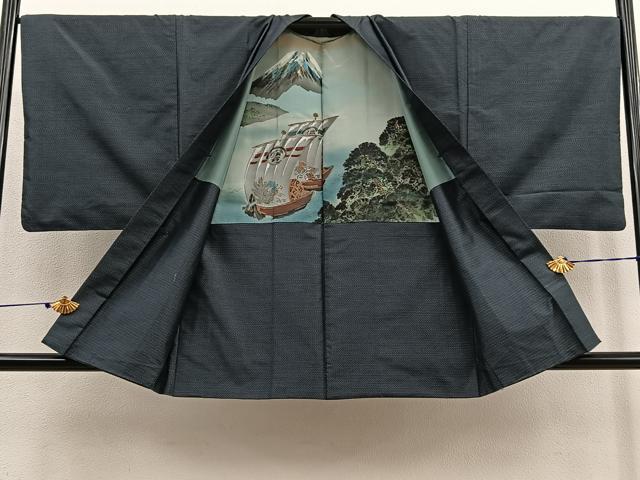平和屋着物●男性　本場大島紬　アンサンブル　80亀甲　総詰め　正絹　逸品　BAAU4627gt