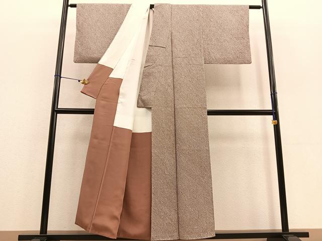 平和屋着物●大変加工の良い総絞り小紋 正絹 逸品 BAAU4639gt