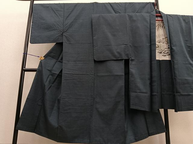 平和屋着物●男性 本場大島紬 アンサンブル 100亀甲 総詰め 長羽織 正絹 逸品 BAAU4645gt