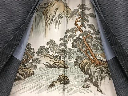 平和屋着物●男性 亀甲大島紬 アンサンブル 100亀甲 長羽織 証紙付き 正絹 逸品 未使用 BAAU4647gt
