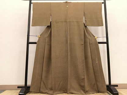 平和屋着物●江戸小紋　彫士：住田双光・染士：服部光擴　極小鮫小紋柄　鬼しぼ縮緬　正絹　逸品　BAAU4659gt