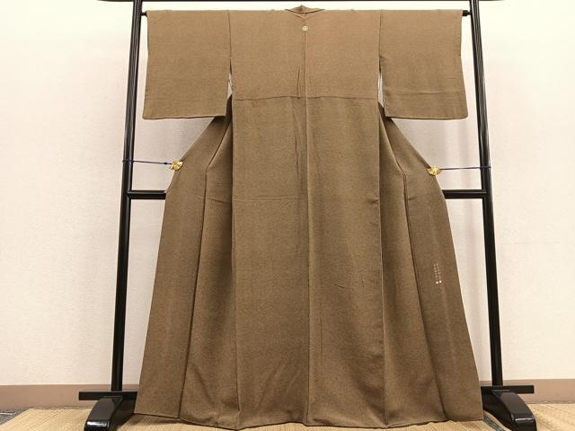 平和屋着物●江戸小紋　彫士：住田双光・染士：服部光擴　極小鮫小紋柄　鬼しぼ縮緬　正絹　逸品　BAAU4659gt
