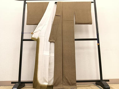 平和屋着物●江戸小紋　彫士：住田双光・染士：服部光擴　極小鮫小紋柄　鬼しぼ縮緬　正絹　逸品　BAAU4659gt