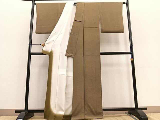 平和屋着物●江戸小紋　彫士：住田双光・染士：服部光擴　極小鮫小紋柄　鬼しぼ縮緬　正絹　逸品　BAAU4659gt