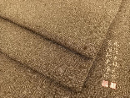 平和屋着物●江戸小紋　彫士：住田双光・染士：服部光擴　極小鮫小紋柄　鬼しぼ縮緬　正絹　逸品　BAAU4659gt