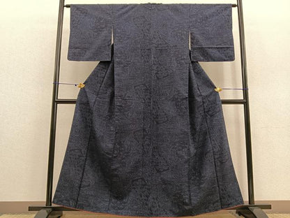 平和屋着物●結城紬 吉祥草花文 正絹 逸品 BAAU4664gt