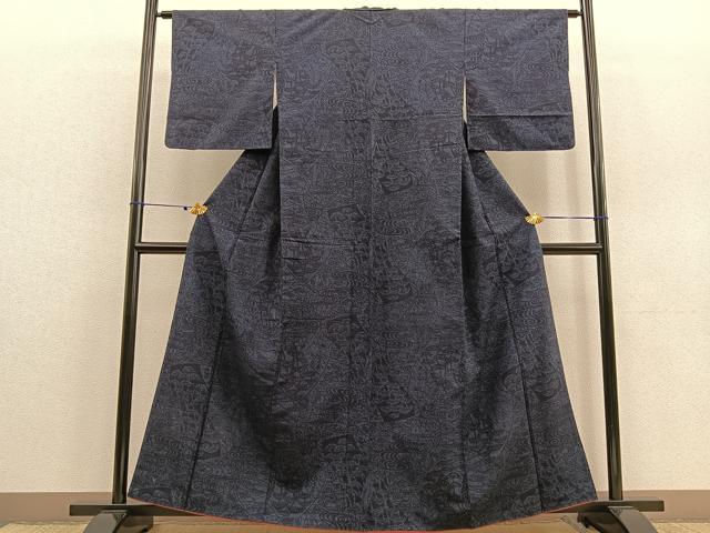 平和屋着物●結城紬 吉祥草花文 正絹 逸品 BAAU4664gt