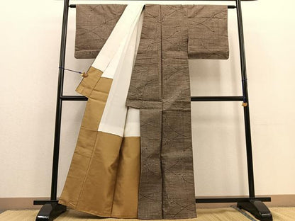 平和屋着物●本場大島紬 9マルキ 花 正絹 逸品 未使用 BAAU4669gt