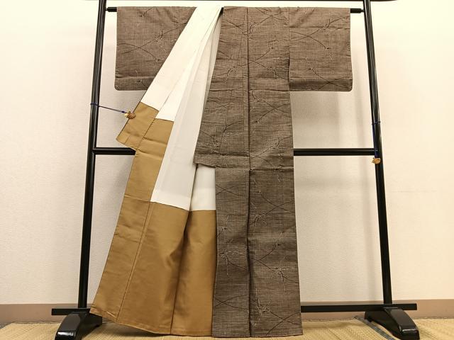 平和屋着物●本場大島紬 9マルキ 花 正絹 逸品 未使用 BAAU4669gt