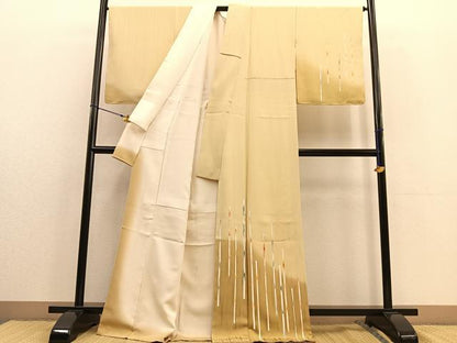 平和屋着物●訪問着 ロング丈 竹 暈し染め 正絹 逸品 未使用 BAAU4671gt