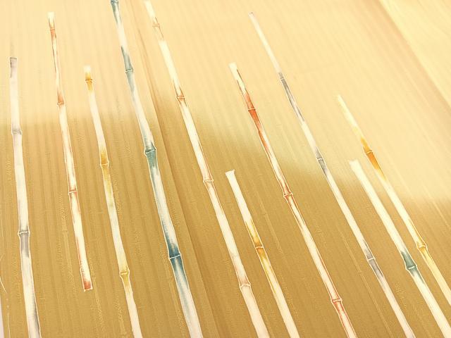 平和屋着物●訪問着 ロング丈 竹 暈し染め 正絹 逸品 未使用 BAAU4671gt
