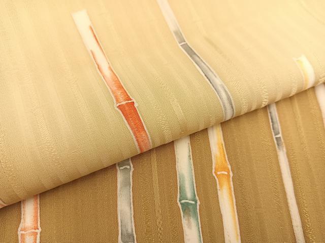 平和屋着物●訪問着 ロング丈 竹 暈し染め 正絹 逸品 未使用 BAAU4671gt