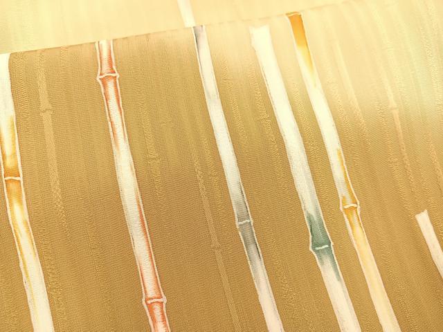平和屋着物●訪問着 ロング丈 竹 暈し染め 正絹 逸品 未使用 BAAU4671gt