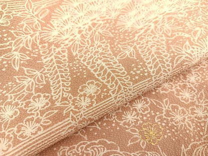 平和屋着物●上質な小紋 流水花松文 金彩 正絹 逸品 BAAU4674gt