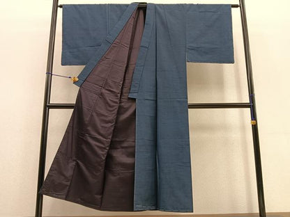 平和屋着物●男性 紬 髭紬羽織セット 霞文 羽裏：鷹 長羽織 正絹 逸品 未使用 BAAU4678gt
