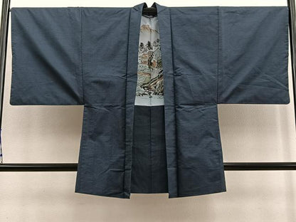 平和屋着物∞男性 本場大島紬 長羽織 100亀甲 総詰め 正絹 逸品 BAAU4686gt