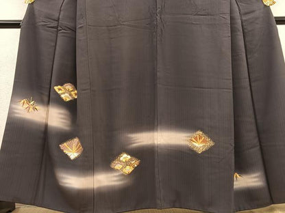 平和屋着物●訪問着　駒刺繍　松竹梅　暈し染め　金銀糸　金彩　正絹　逸品　BAAU4708gt