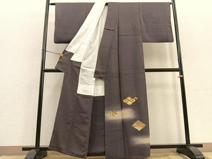 平和屋着物●訪問着　駒刺繍　松竹梅　暈し染め　金銀糸　金彩　正絹　逸品　BAAU4708gt