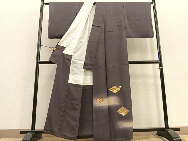 平和屋着物●訪問着　駒刺繍　松竹梅　暈し染め　金銀糸　金彩　正絹　逸品　BAAU4708gt