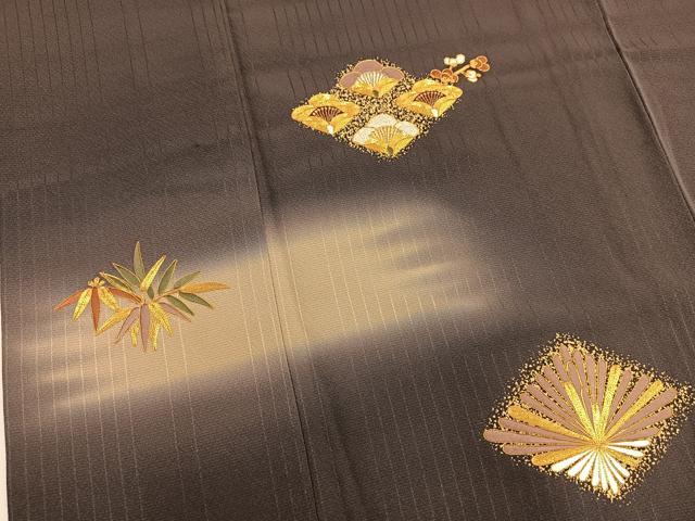 平和屋着物●訪問着　駒刺繍　松竹梅　暈し染め　金銀糸　金彩　正絹　逸品　BAAU4708gt