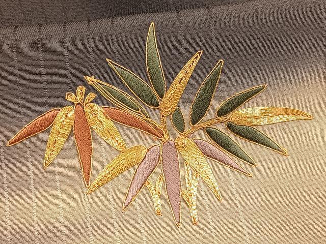 平和屋着物●訪問着　駒刺繍　松竹梅　暈し染め　金銀糸　金彩　正絹　逸品　BAAU4708gt