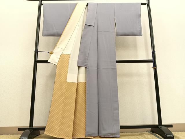 平和屋着物●加賀友禅の巨匠　初代　由水十久監修　色無地　霞色　正絹　逸品　BAAU4743gt