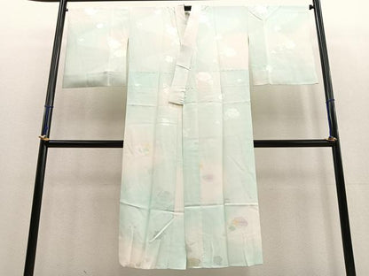 平和屋着物●長襦袢 袷 花地紋 暈し染め 正絹 逸品 BAAU4774gt