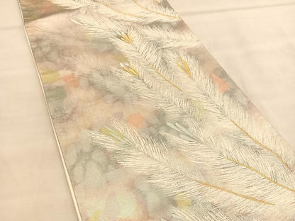 平和屋着物◎六通柄袋帯　若松葉　金銀糸　正絹　逸品　BAAU4806hv
