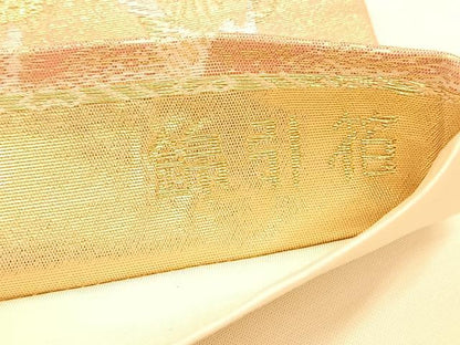 平和屋着物◎六通柄袋帯　美綾にしき　風景文　金銀糸　引箔　正絹　逸品　未使用　BAAU4911hv